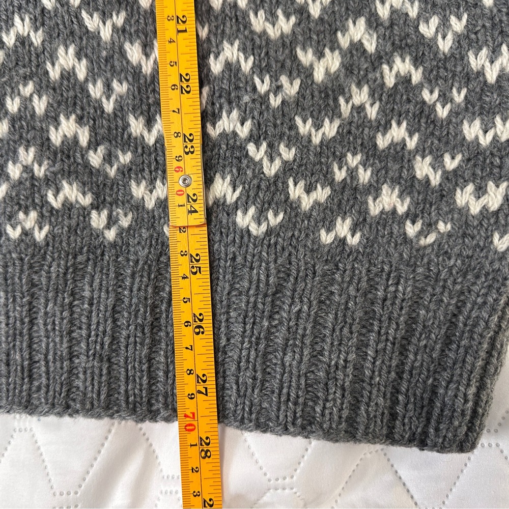 Marsh Landing Sweater Womens L Gray Wool Good Polar Bear Fair Isle Hand Knit - Picture 5 of 6
